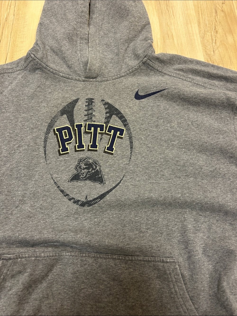 Nike Gray Pitt Football Hooded Sweatshirt image 2